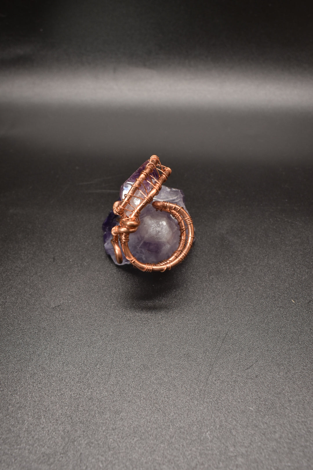 Amethyst — Artistic Copper Ring