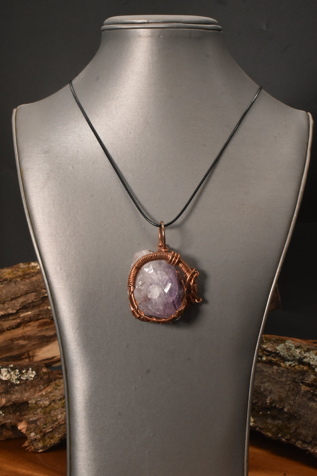 Iron Clad Amethyst — Copper Pendant Necklace - KOSMIK COLLECTIONS