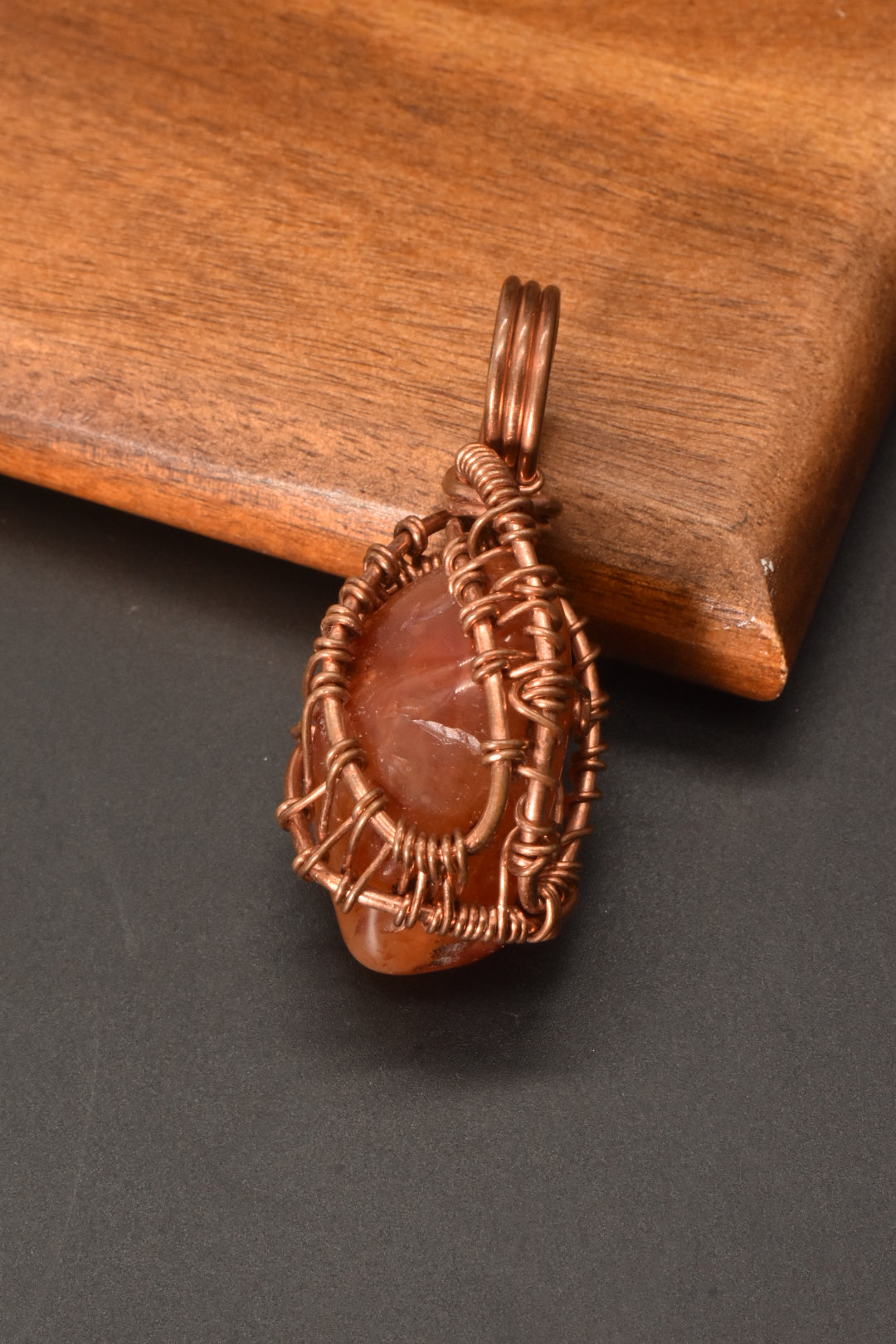 Wyrm's Egg — Carnelian Copper Pendant