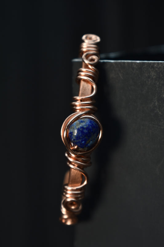 Lapis Lazuli Orbit- Half Cuff Bangles