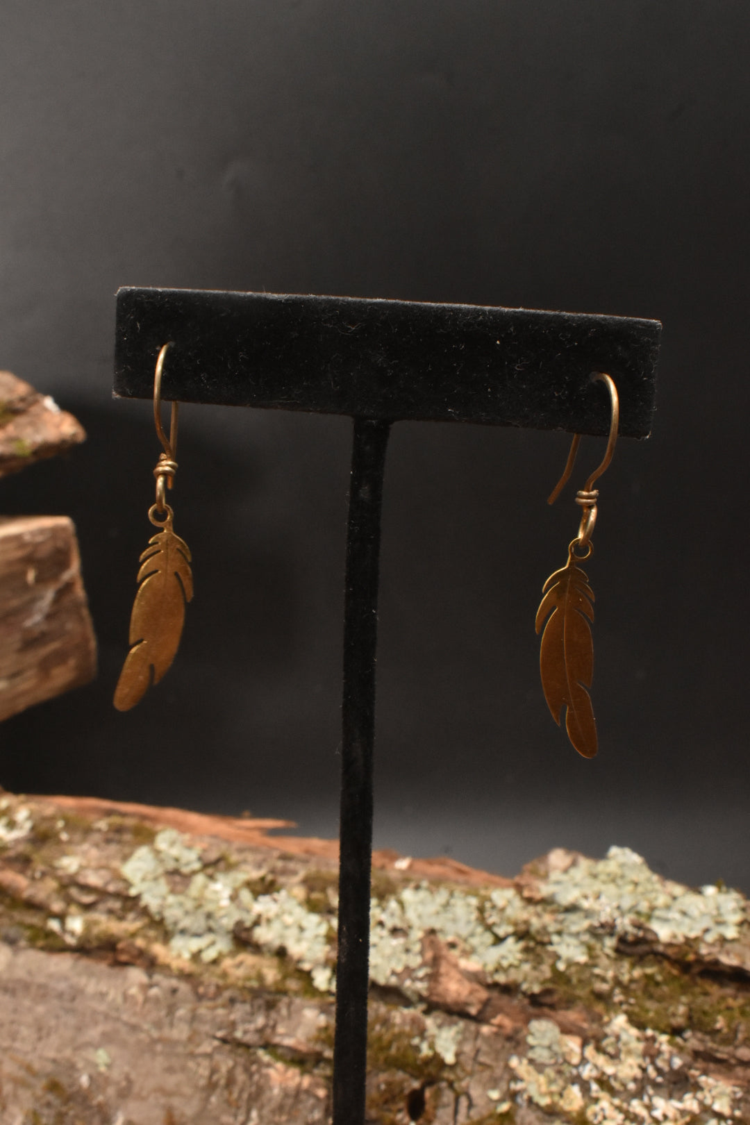 Ibis Feather — Brass & Stainless Steel Earring