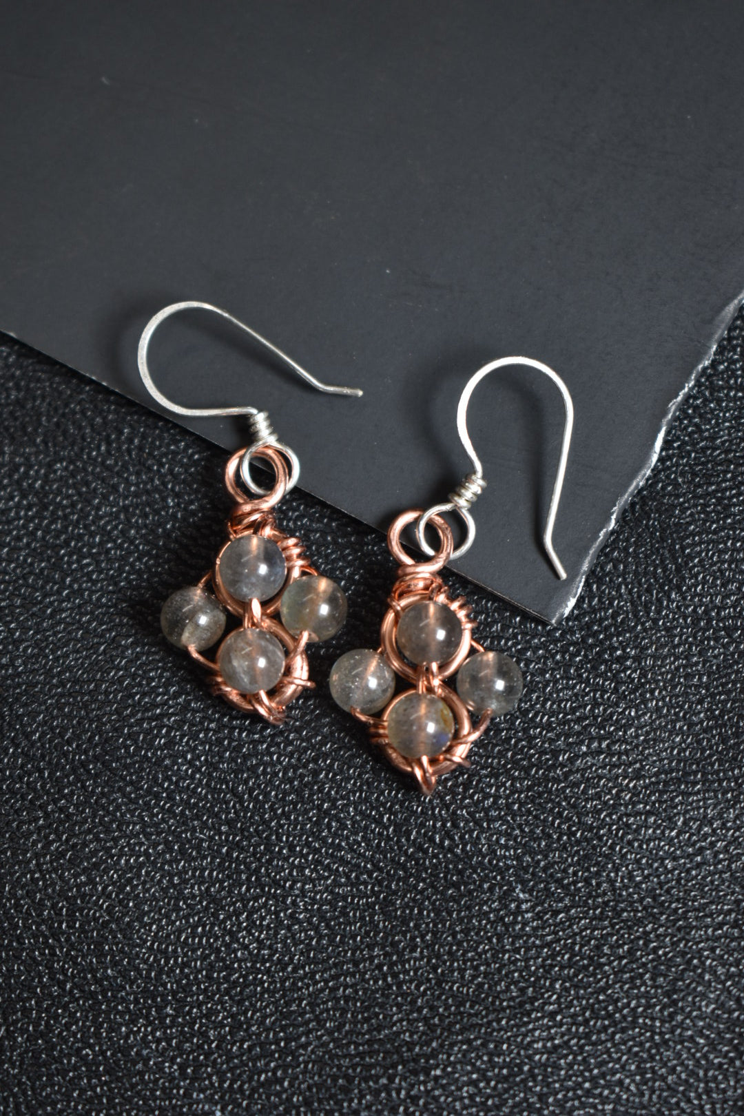 copper- Helix of the Verdant Neteru earrings - KOSMIK COLLECTIONS