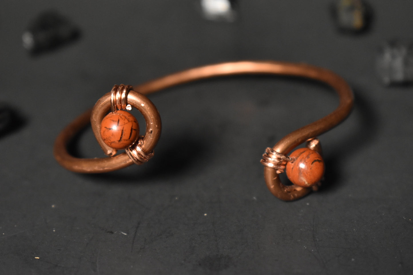 Red Jasper- Orbit Half Cuff Bracelet