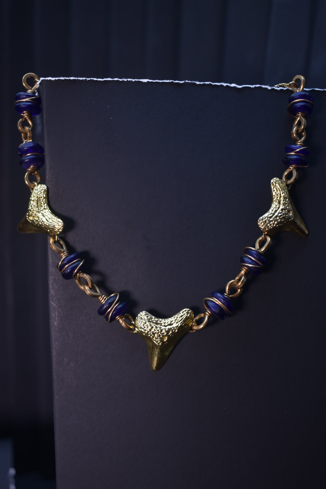Wakanda — Brass Shark Teeth & Glass Necklace