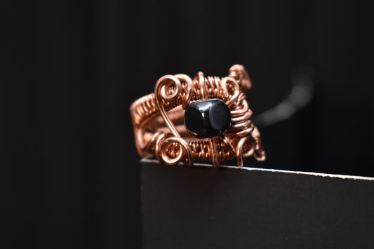 Hematite- Solar Eye Adjustable Ring