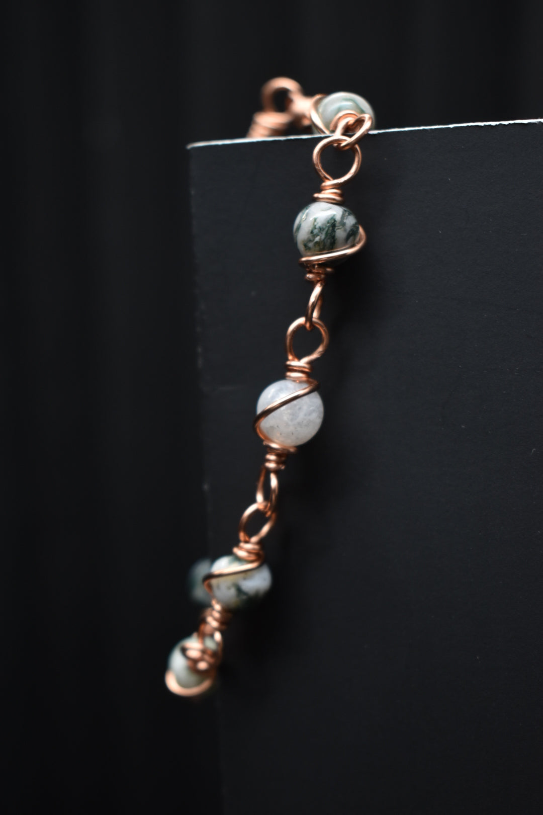 Moss Agate - Kosmik Orbit Copper Bracelet