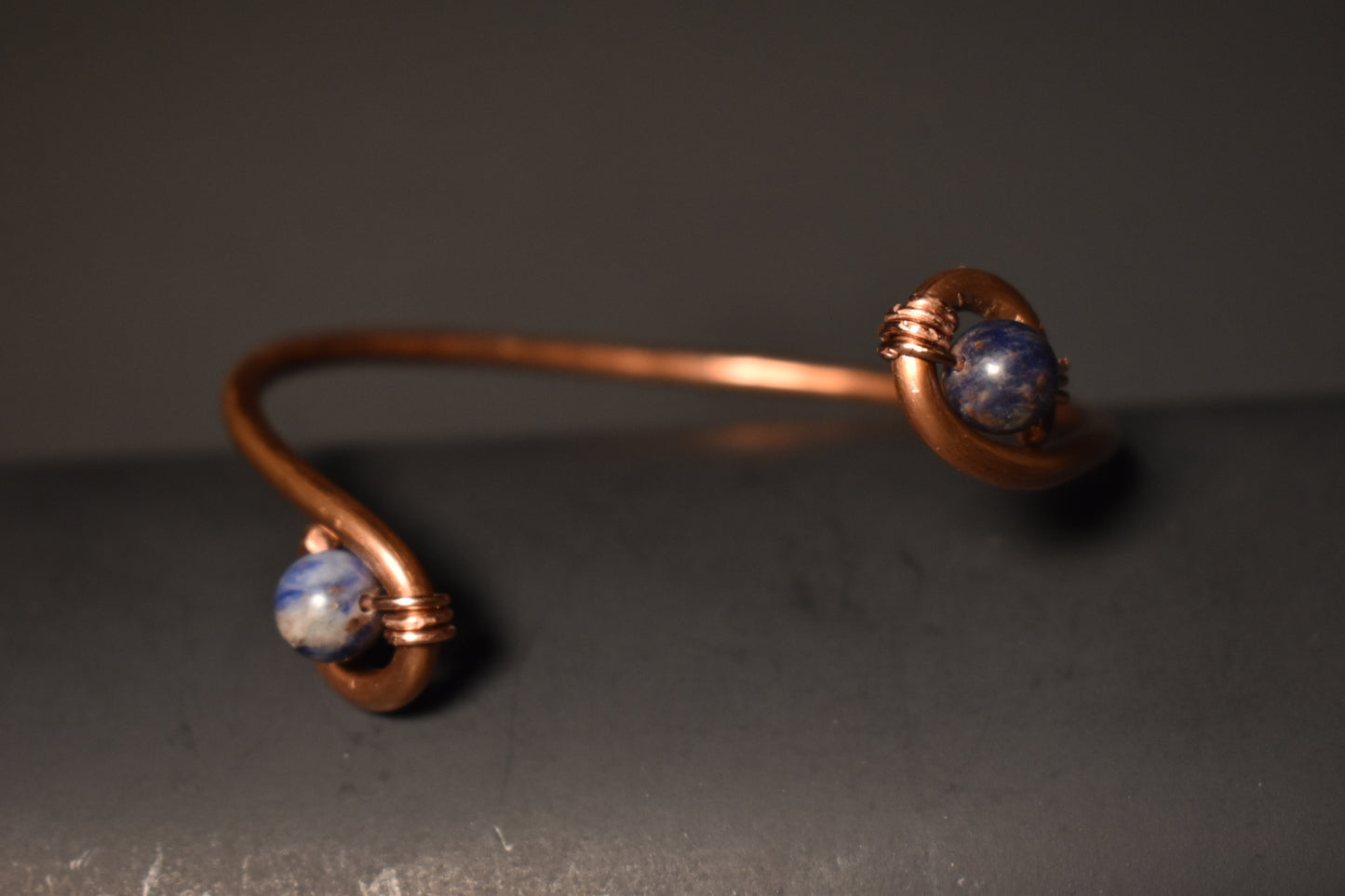 Sodalite- Orbit Half Cuff Bracelet