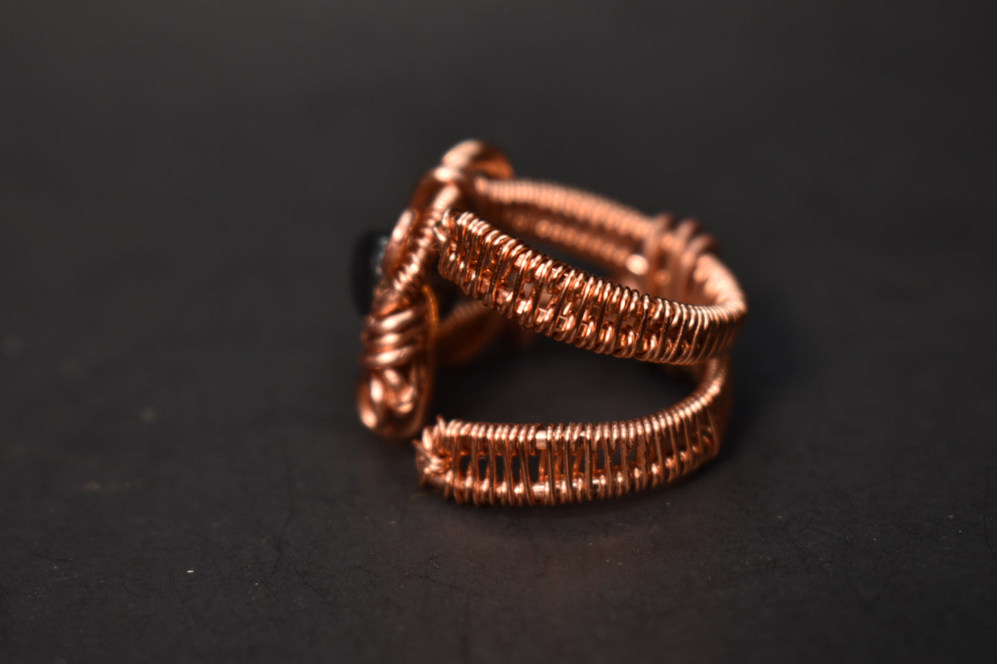 Hematite- Solar Eye Adjustable Ring