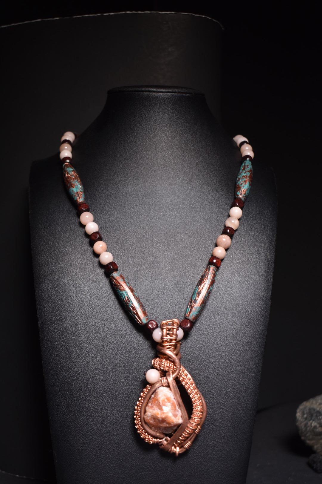 Sunstone- Stargate of the Desert Bloom: Copper Pendant Necklace 1 of 1 - KOSMIK COLLECTIONS