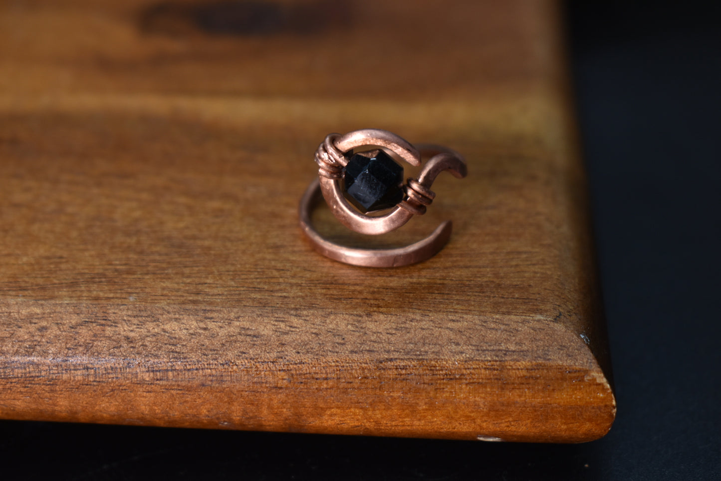 Black Tourmaline — Ajna Glyph Ring