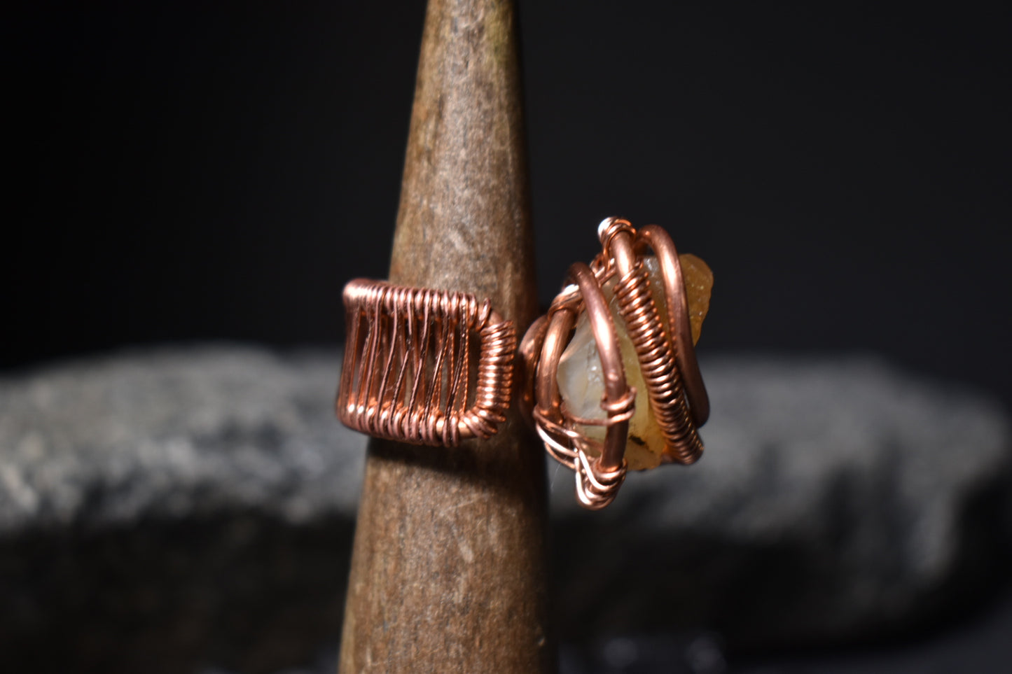 Citrine - Solar Husk: Copper Ring - KOSMIK COLLECTIONS