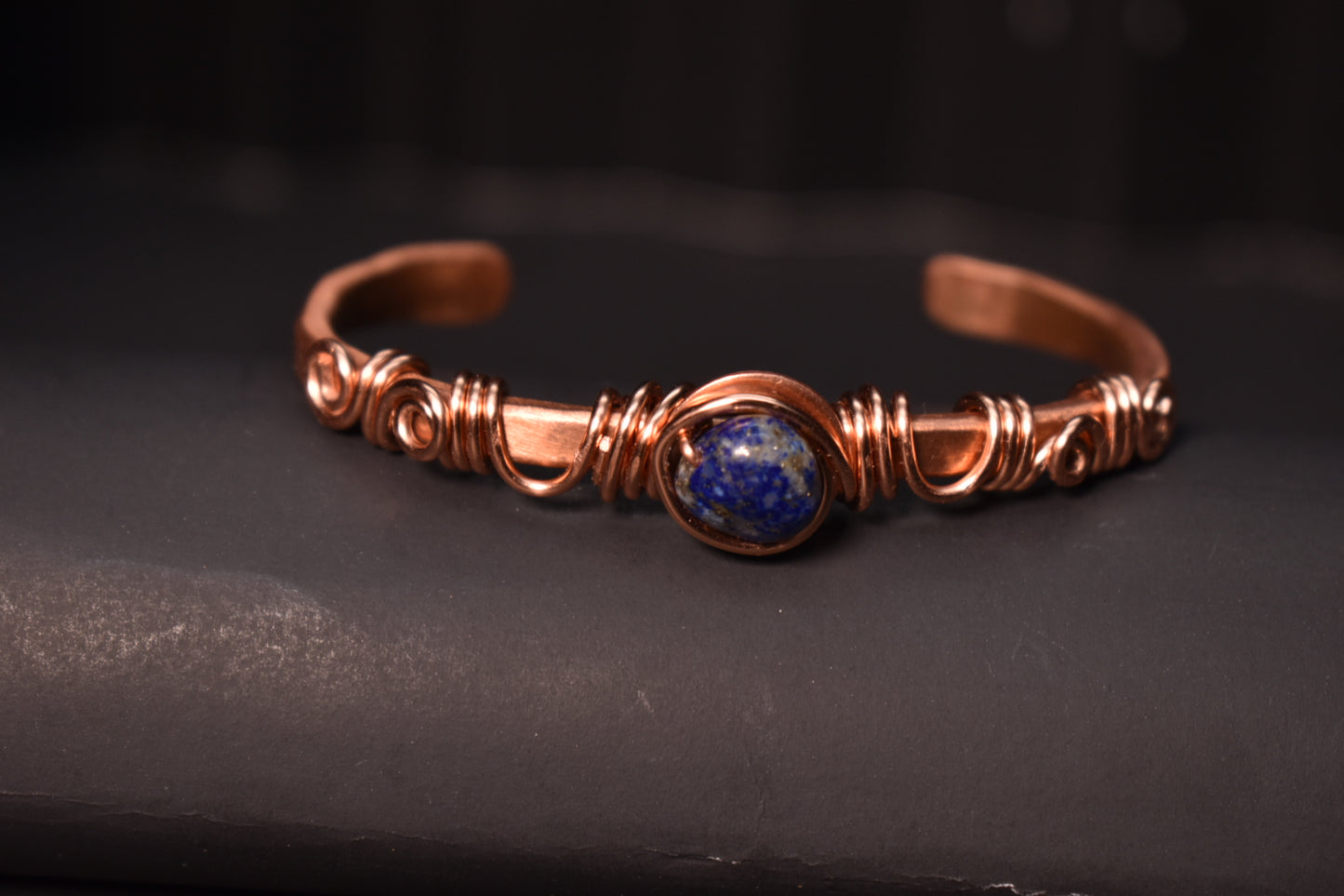 Lapis Lazuli Orbit- Half Cuff Bangles