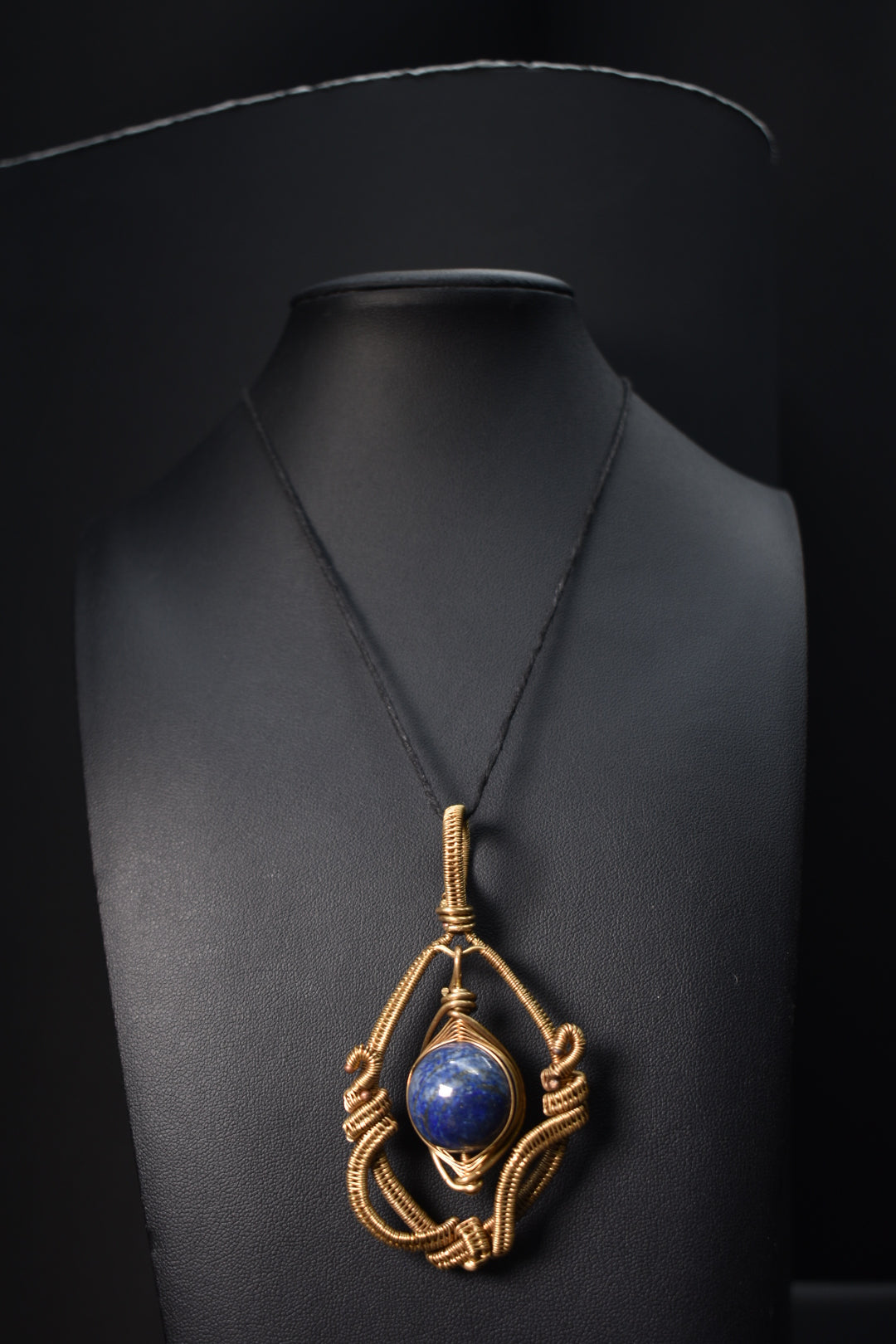 Lapis lazuli-  The Celestial Throne of Nwt Brass Pendant