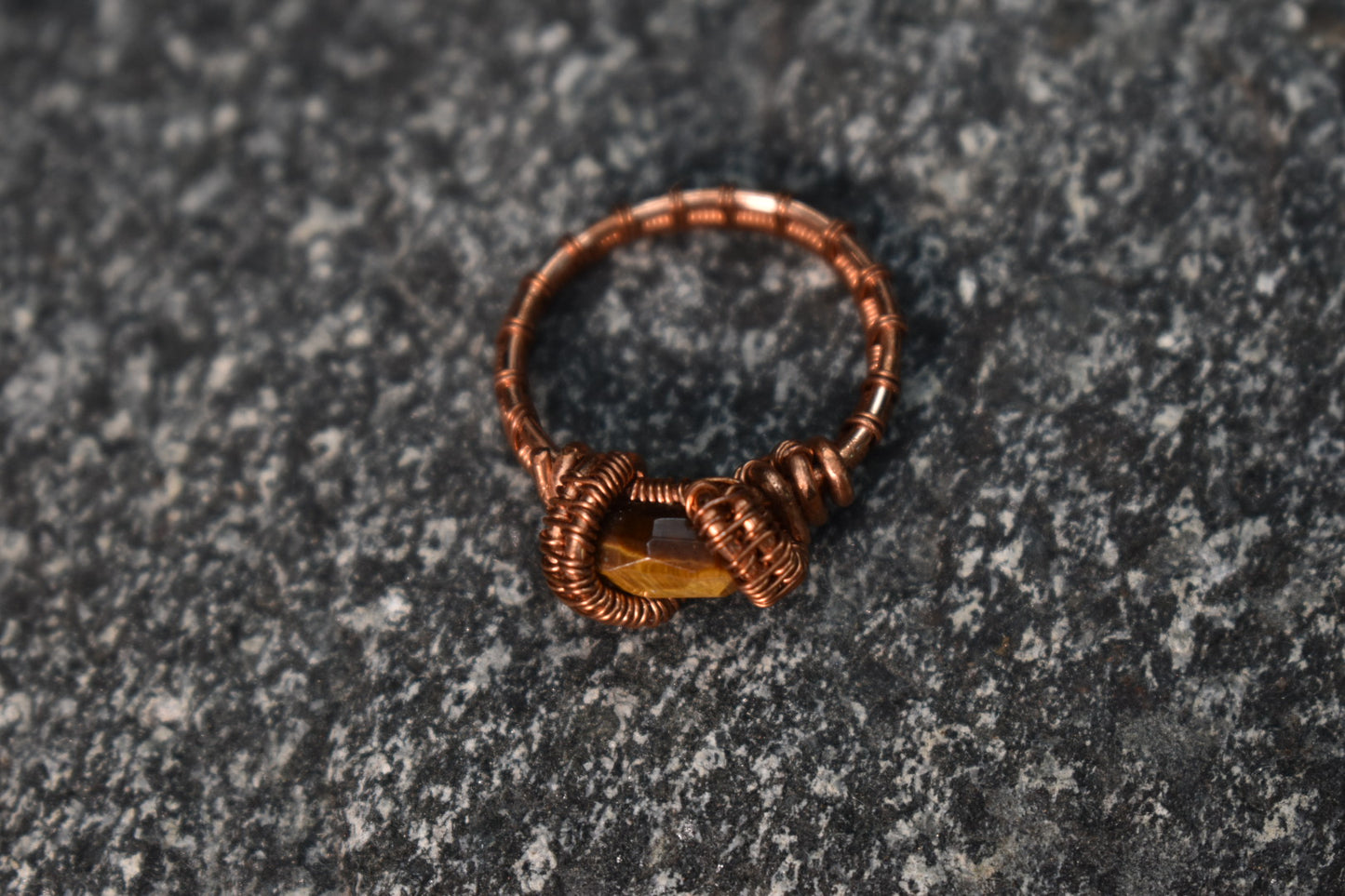 Tigers eye- Ember Lock Copper Ring