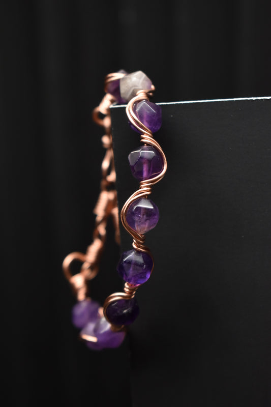 Amethyst- Copper Frequency Bracelet
