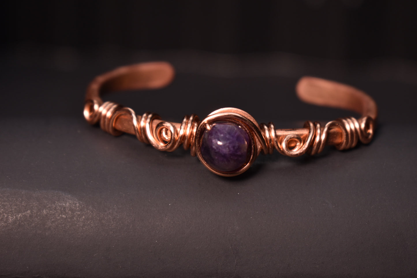 Amethyst- Orbit Half Cuff Bangles