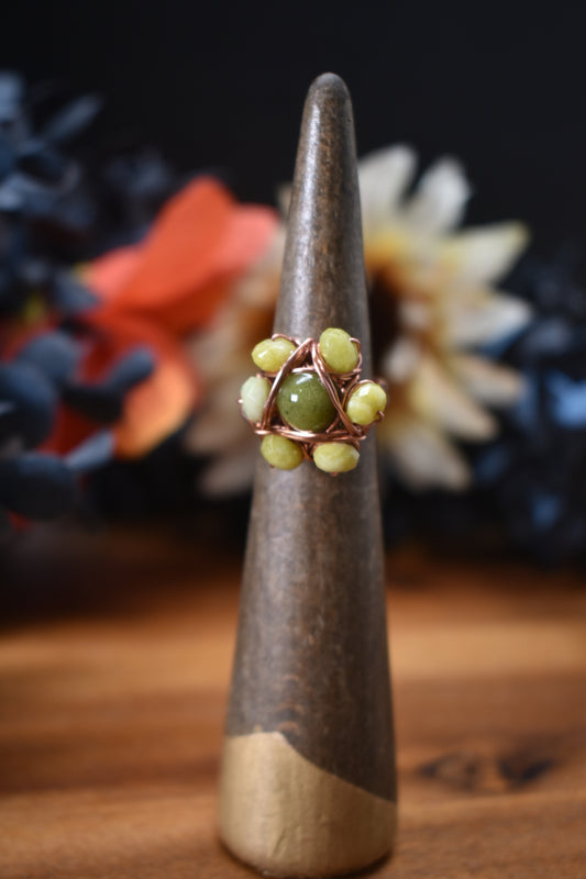 Floral Arrangements — Peridot Copper Ring