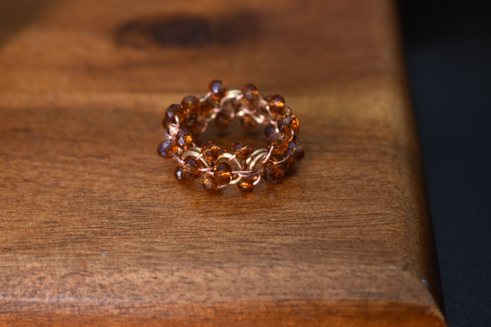 Glass Helix DNA — Brass & Copper Ring - KOSMIK COLLECTIONS