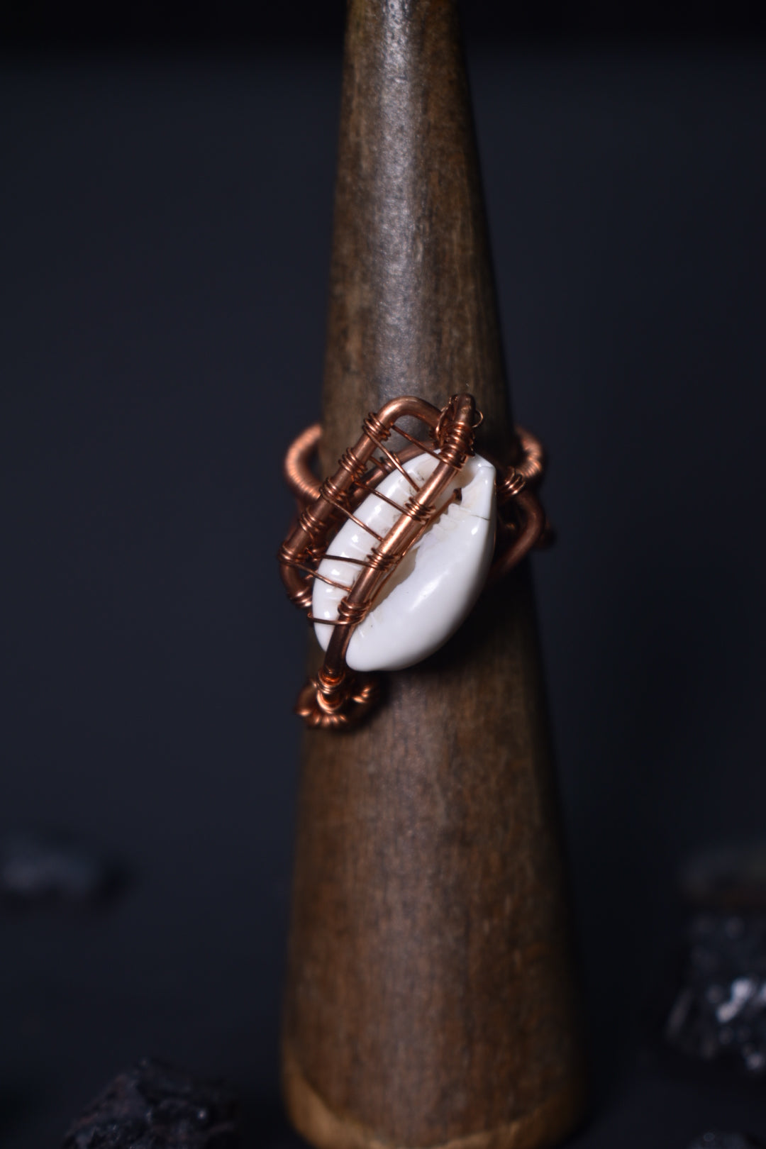 Celestial Cowrie Currents- Copper Rings