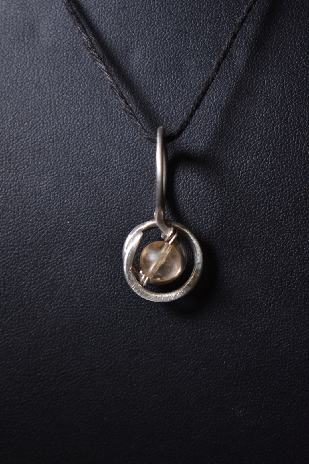 Citrine- Serpent’s Solar Gate: Sterling Silver Pendant Necklace