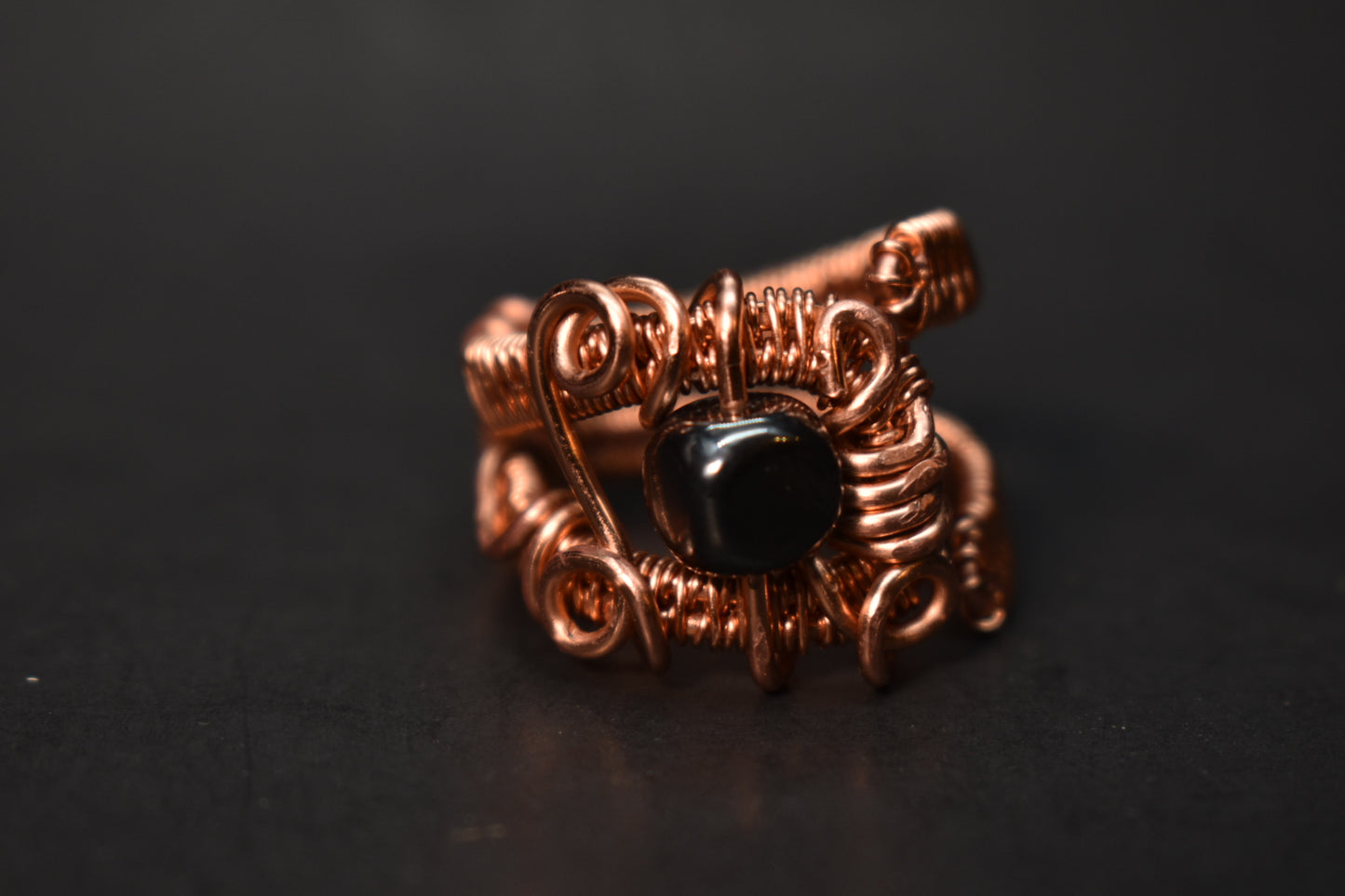 Hematite- Solar Eye Adjustable Ring