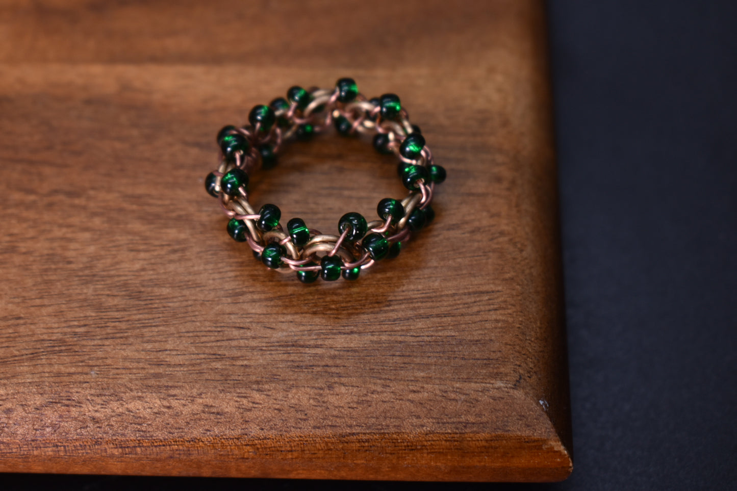 Glass Helix DNA — Brass & Copper Ring - KOSMIK COLLECTIONS