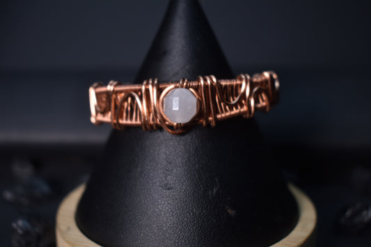Rose Quartz- Eye of Heru: Copper Bracelet