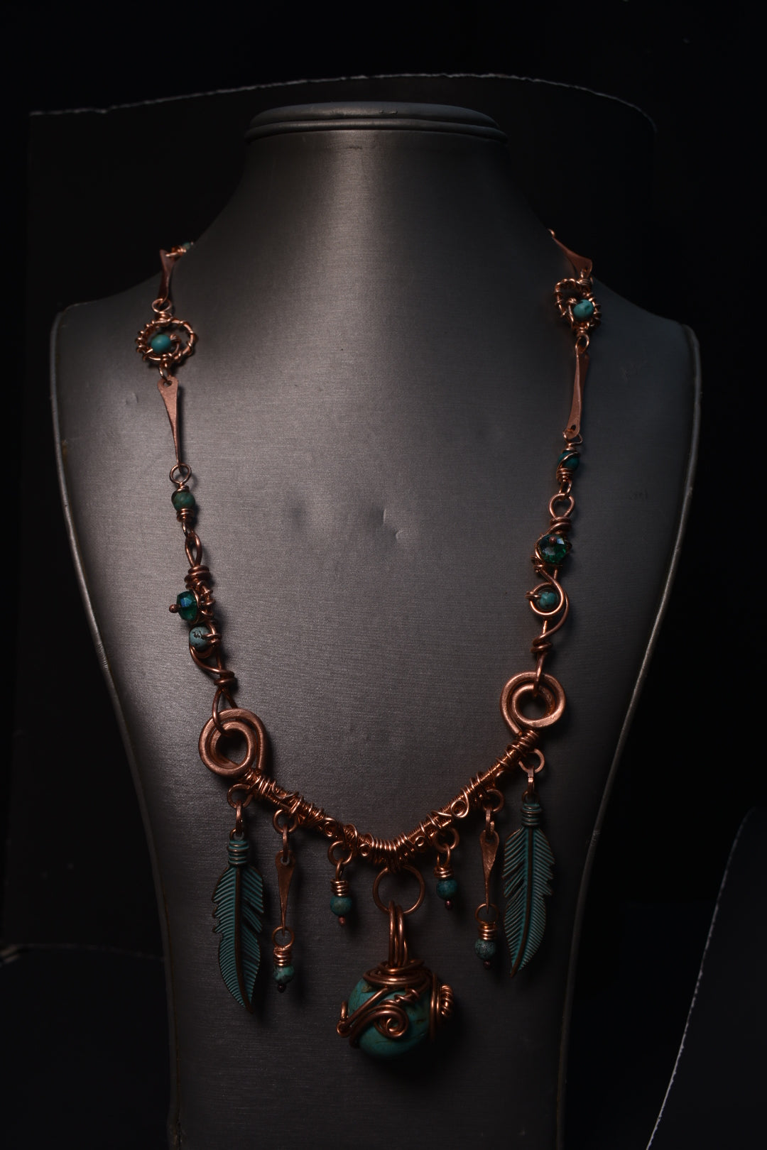 Turquoise- Sacred Traveler: Copper Statement Necklace