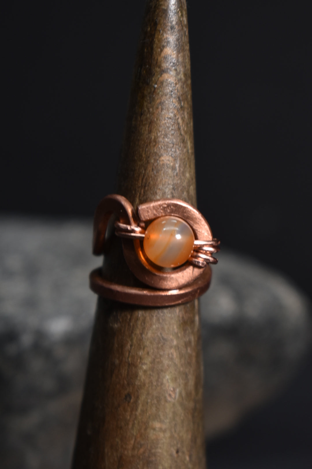 Ajna - Copper Adjustable Rings W/ Crystal Variants