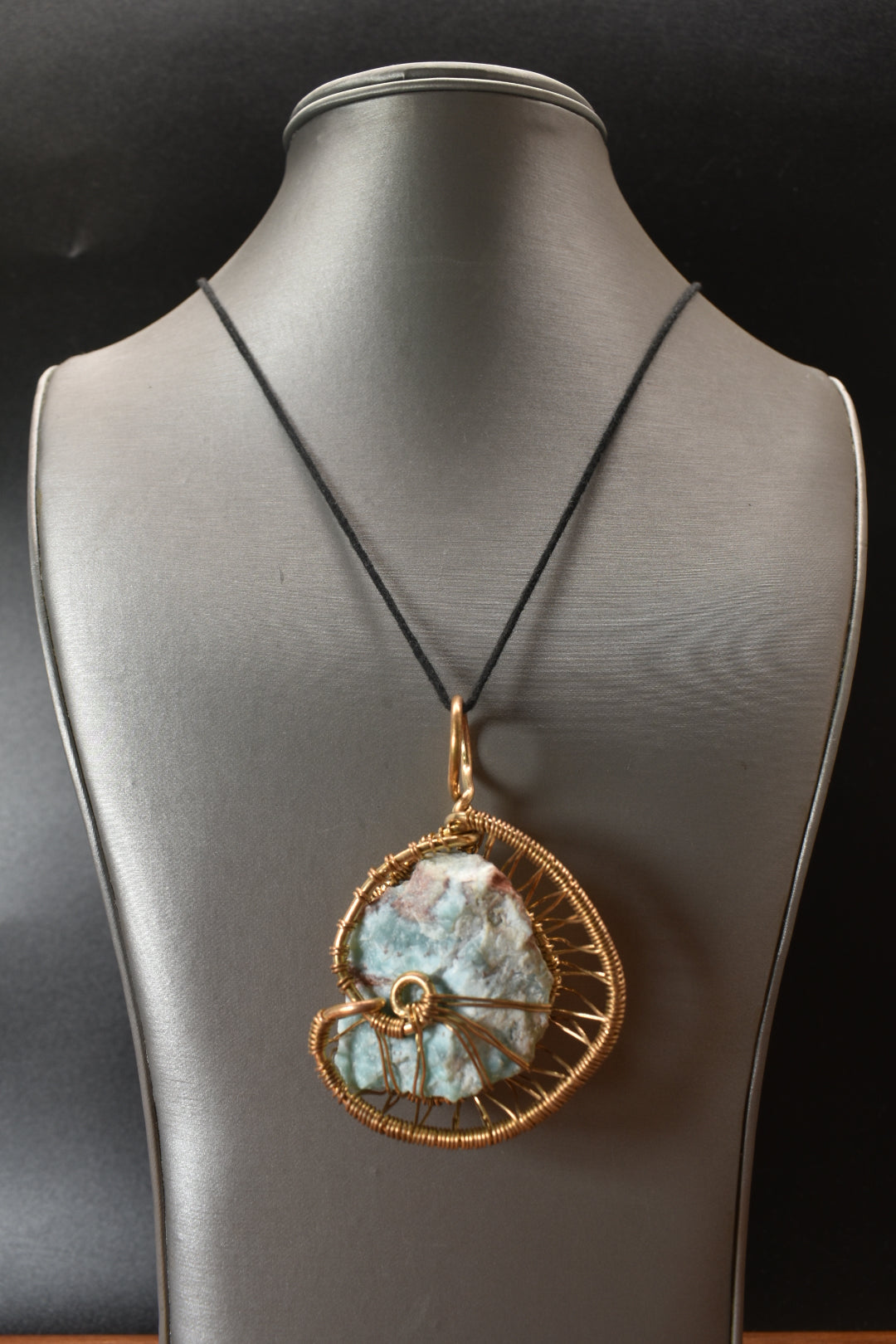 Shell Tales — Larimar Brass Pendant