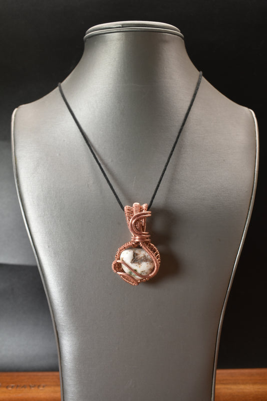 The Magical Lamp — Moss Agate Copper Pendant