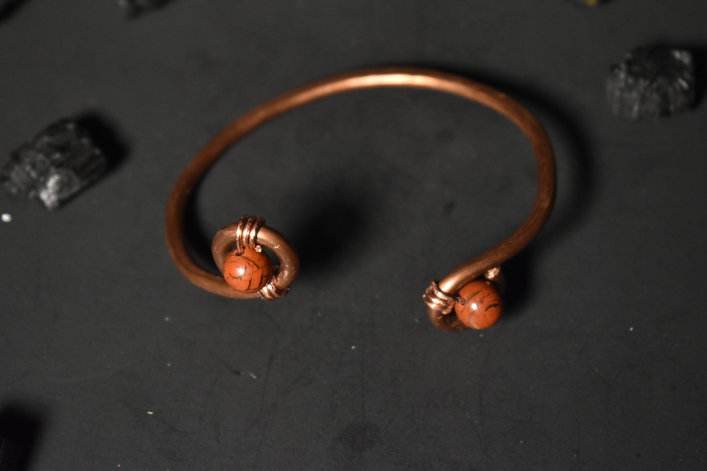 Red Jasper- Orbit Half Cuff Bracelet