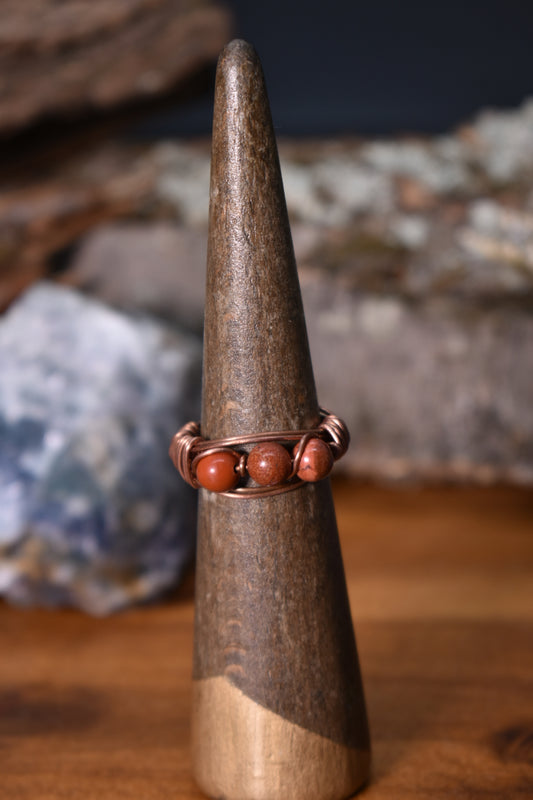 Red Jasper — Trinity Brass Ring - KOSMIK COLLECTIONS