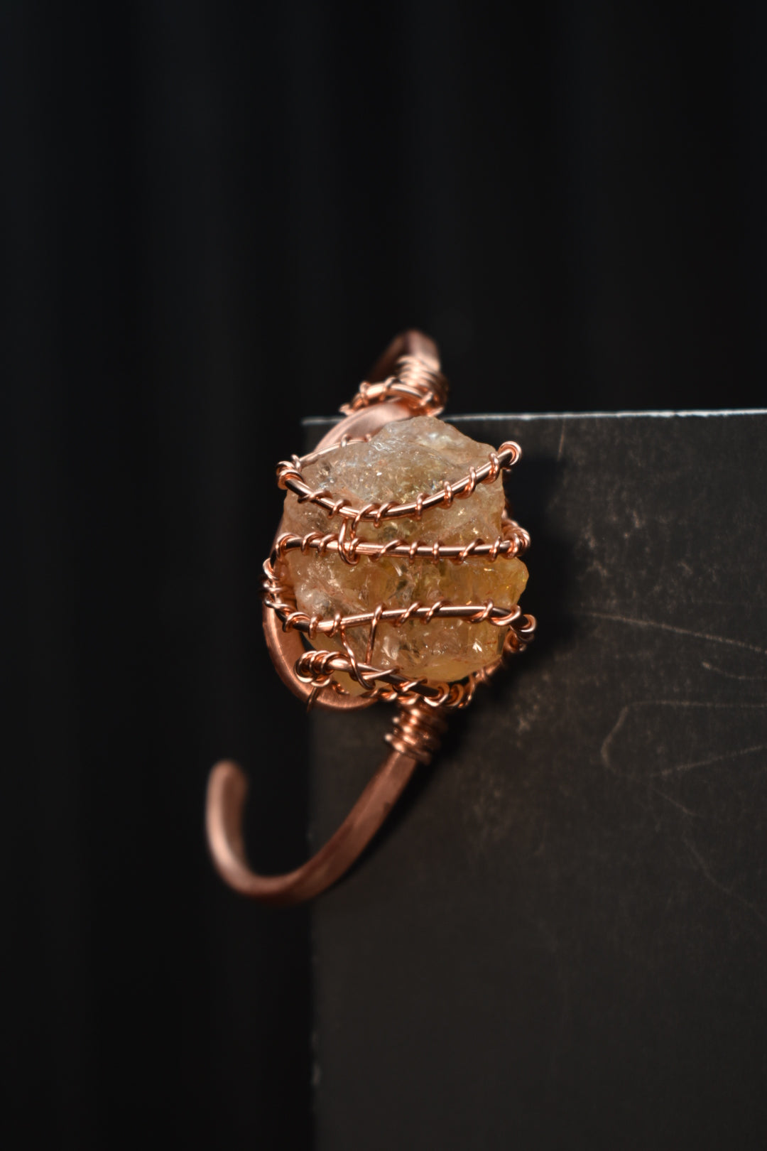 Citrine- The Orbit Current: Copper Bangle