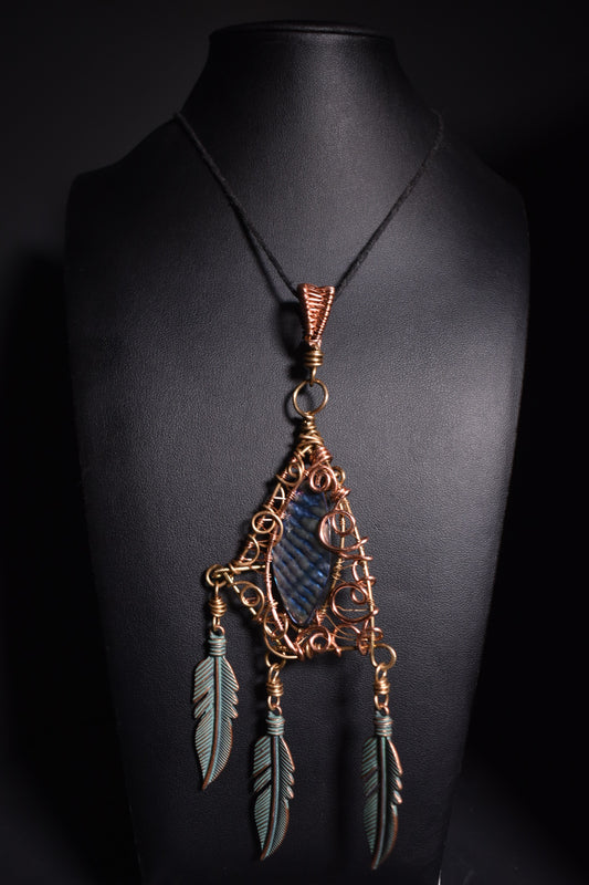 Abalone- Tidal veil dream keeper  Copper Pendant Necklace