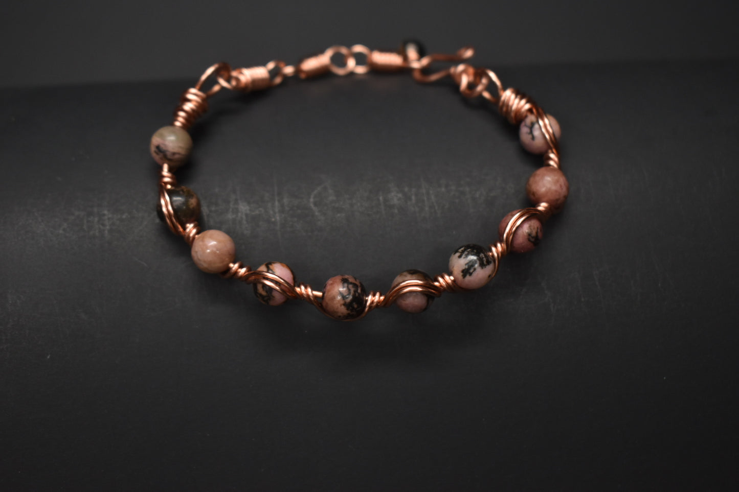 Rhodonite- Copper Frequency Bracelet