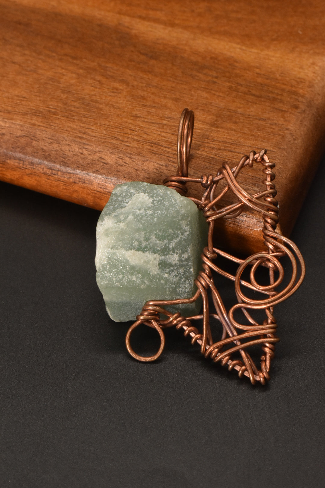 Aventurine Retro — Copper Pendant Necklace