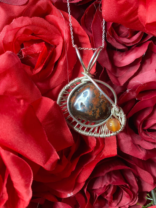 Carnelian Nebula Star — Sterling Silver Pendant Necklace