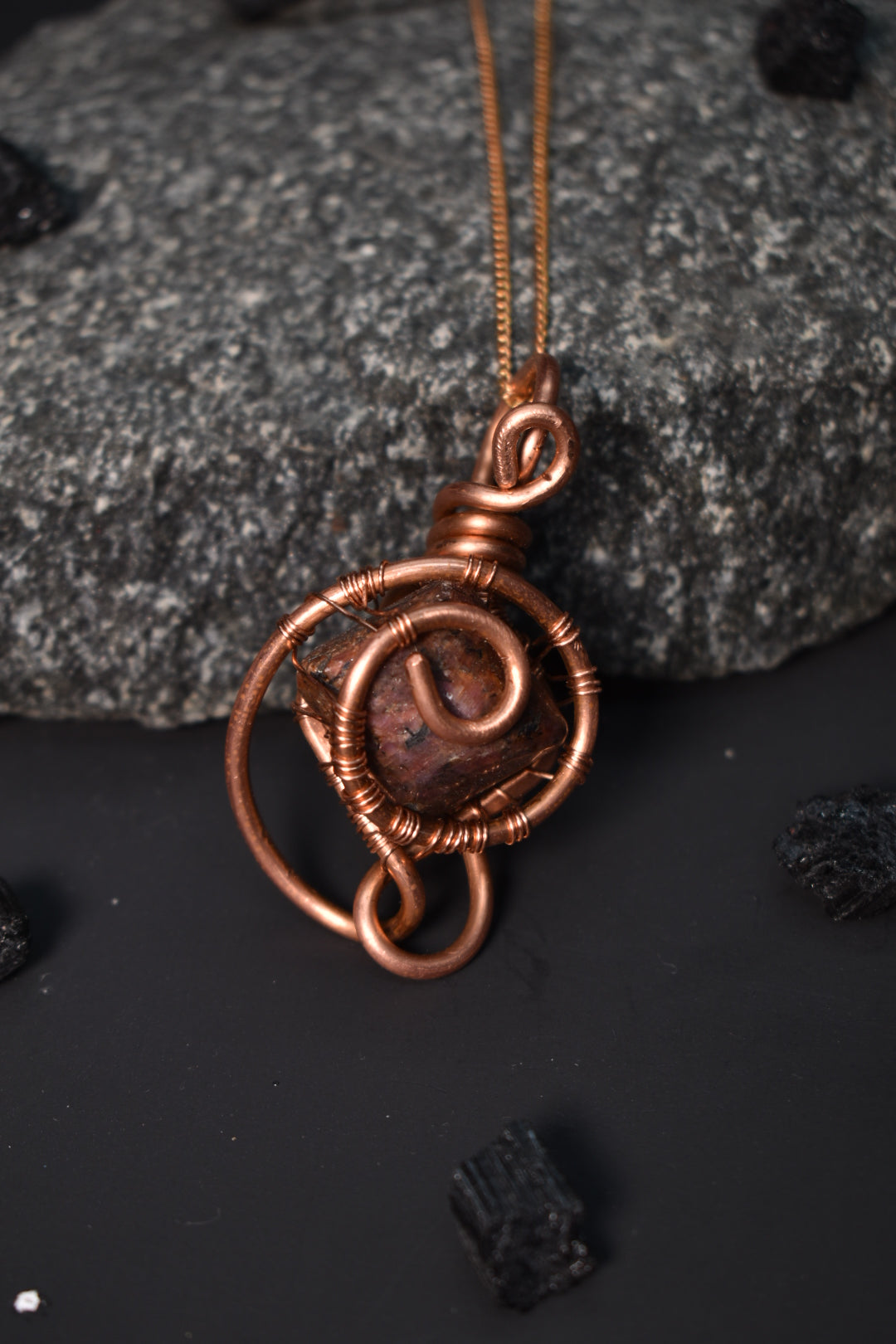 Ruby- Still Orbit Pendant