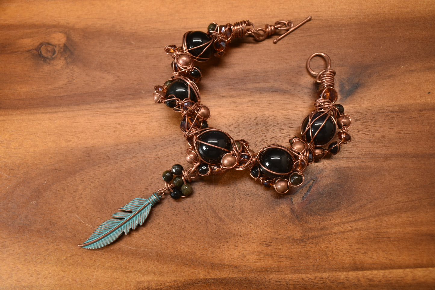 The Fairytale Talisman — Obsidian Copper Bracelet