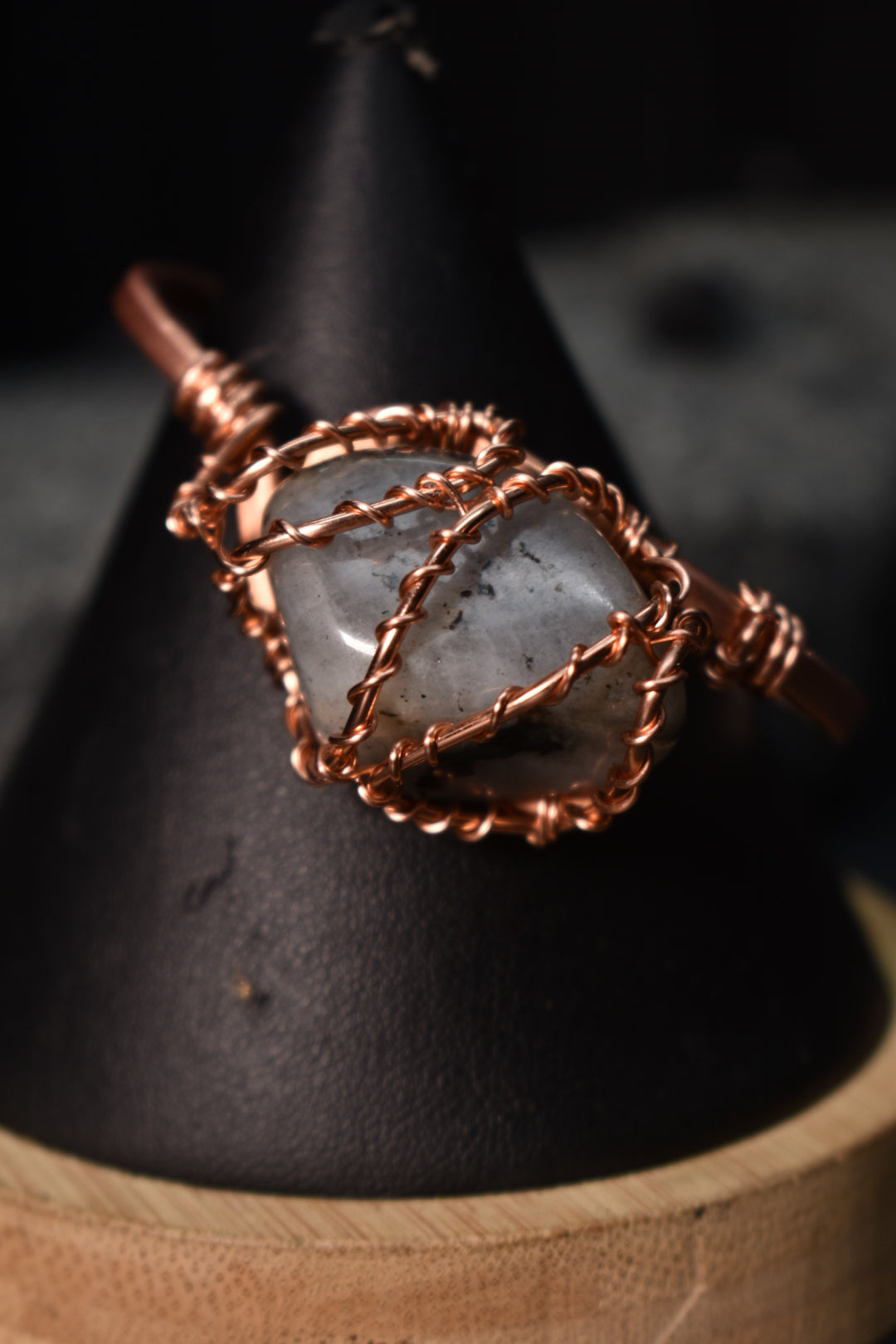 Labradorite - The Orbit Current: Copper Bangle