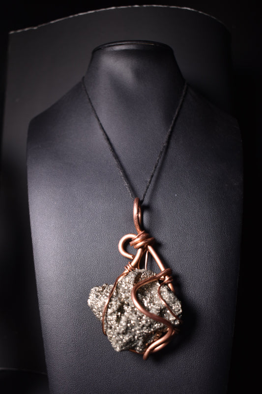 Pyrite- Core of the Sun: Copper Pendent Necklace