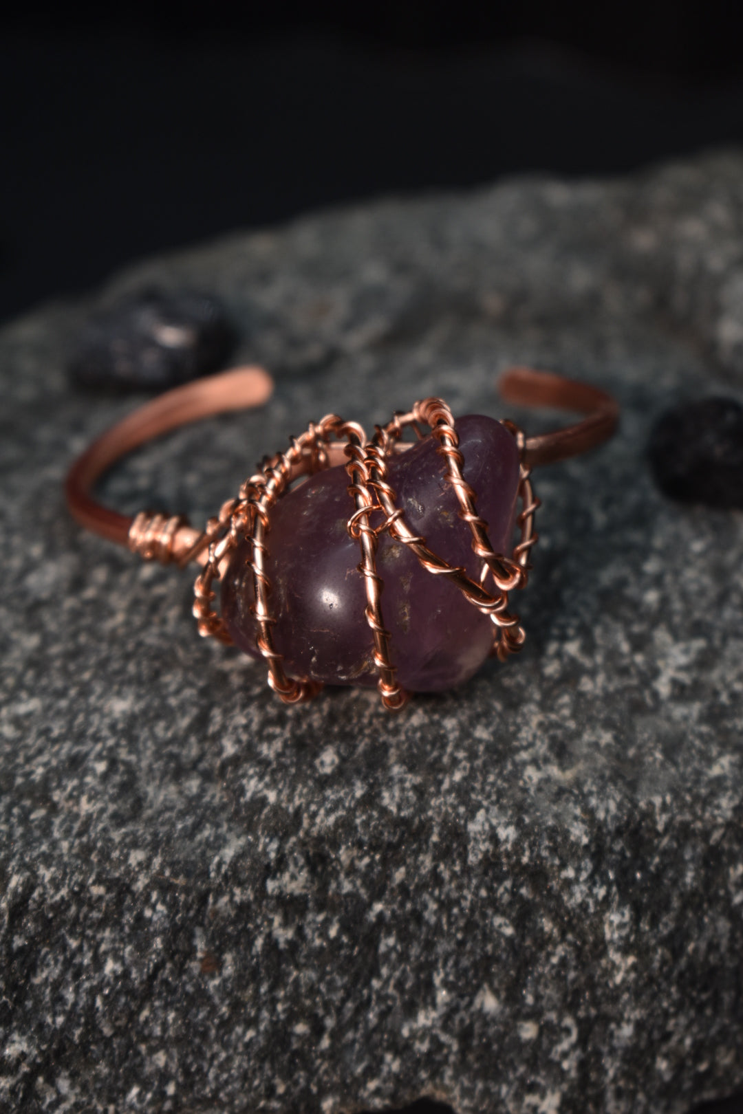 Amethyst - The Orbit Current: Copper Bangle