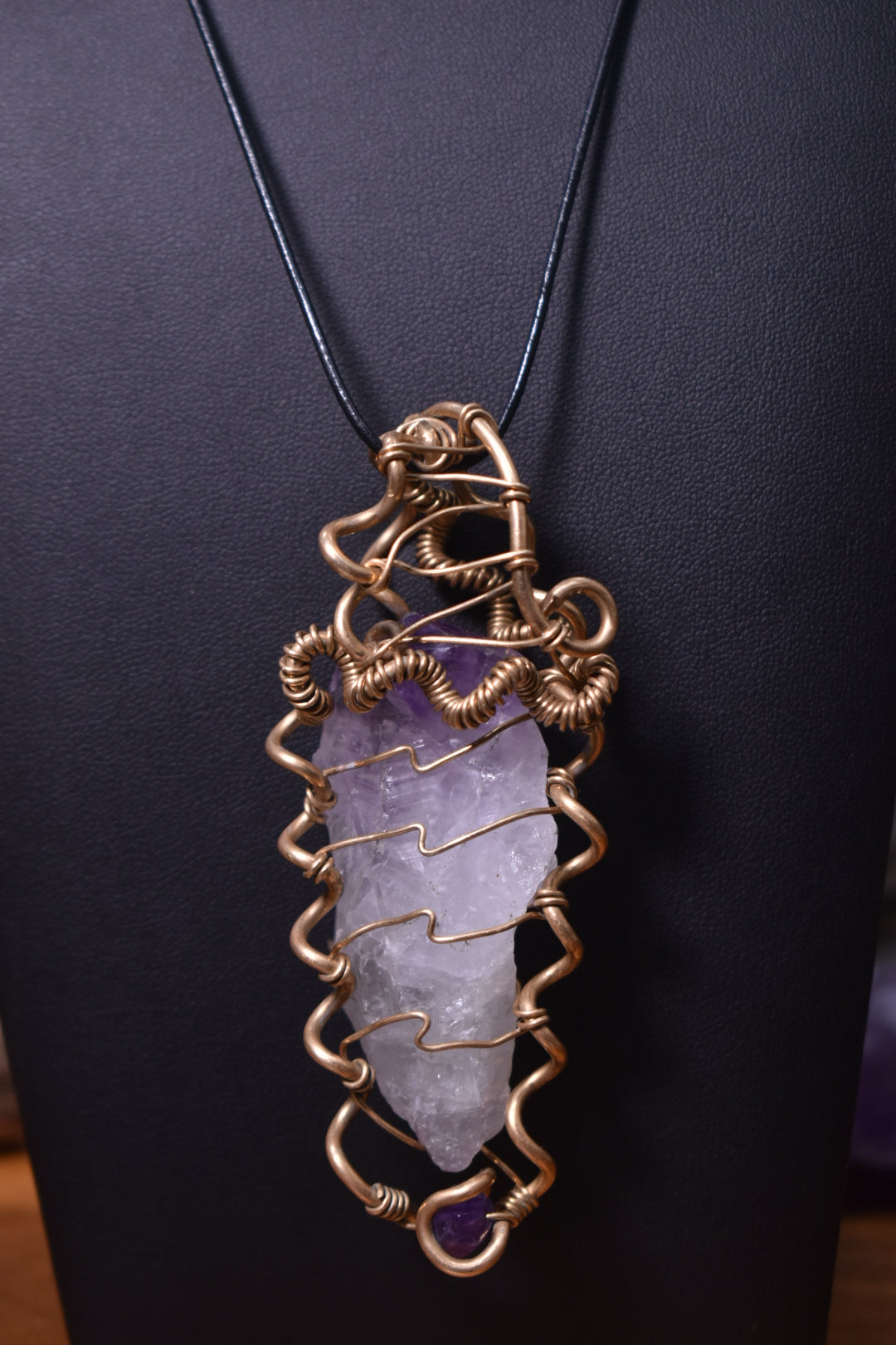 The Fifth Dimension — Amethyst Brass Pendant - KOSMIK COLLECTIONS