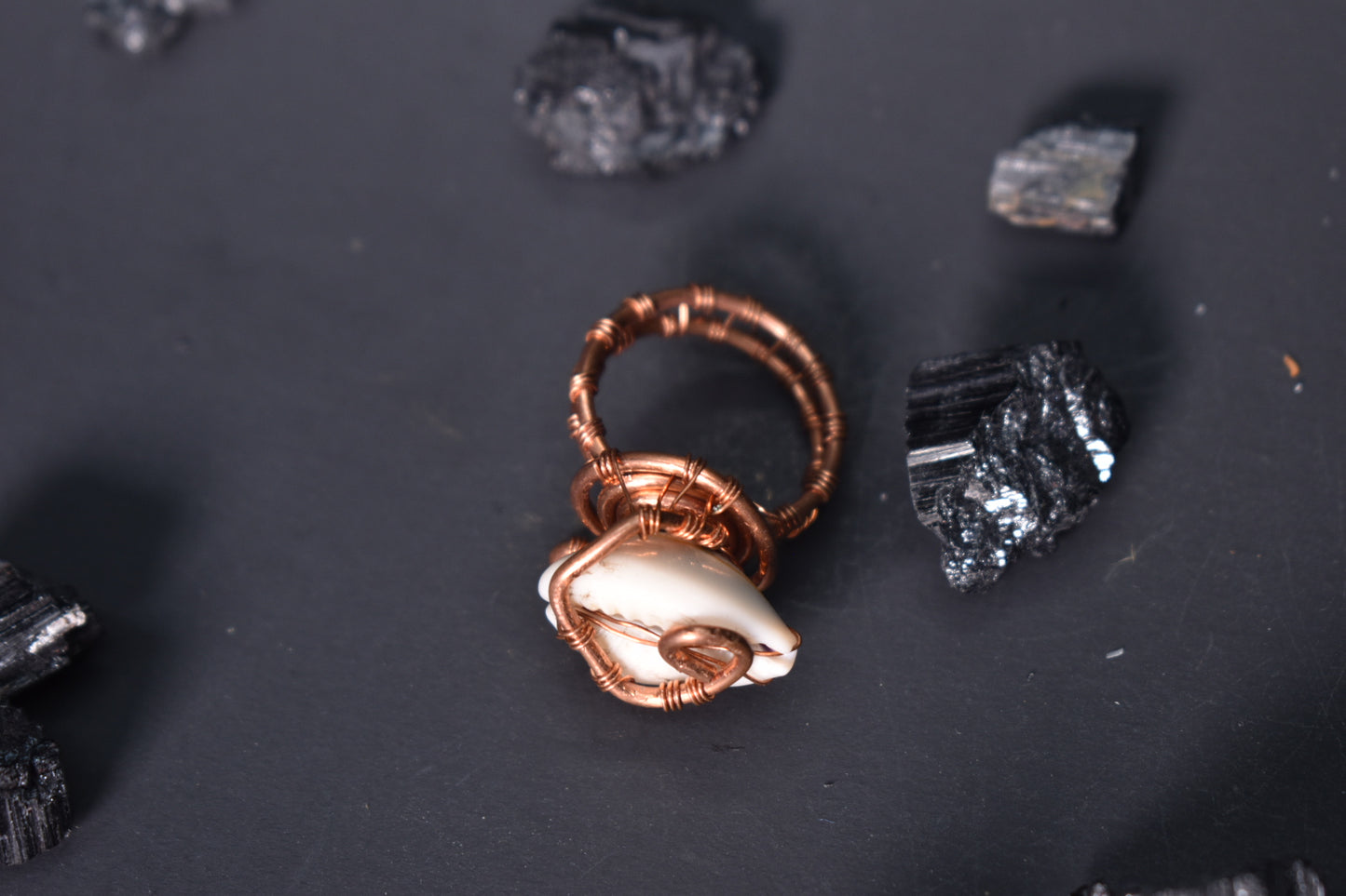 Celestial Cowrie Currents- Copper Rings