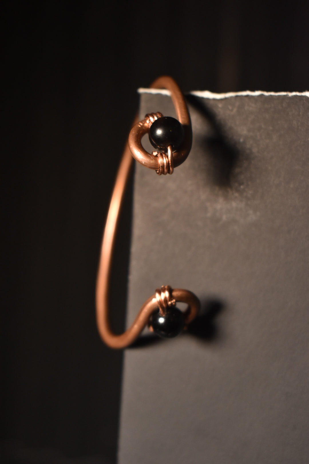 Obsidian - Orbit Half Cuff Bracelet