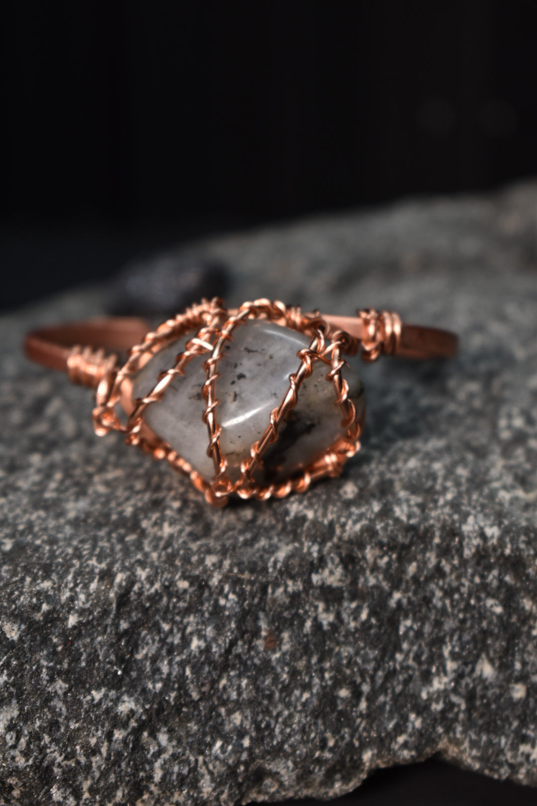 Labradorite - The Orbit Current: Copper Bangle