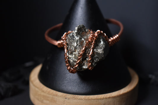 Lunar Fragment: Copper Half Cuff Bangle - KOSMIK COLLECTIONS