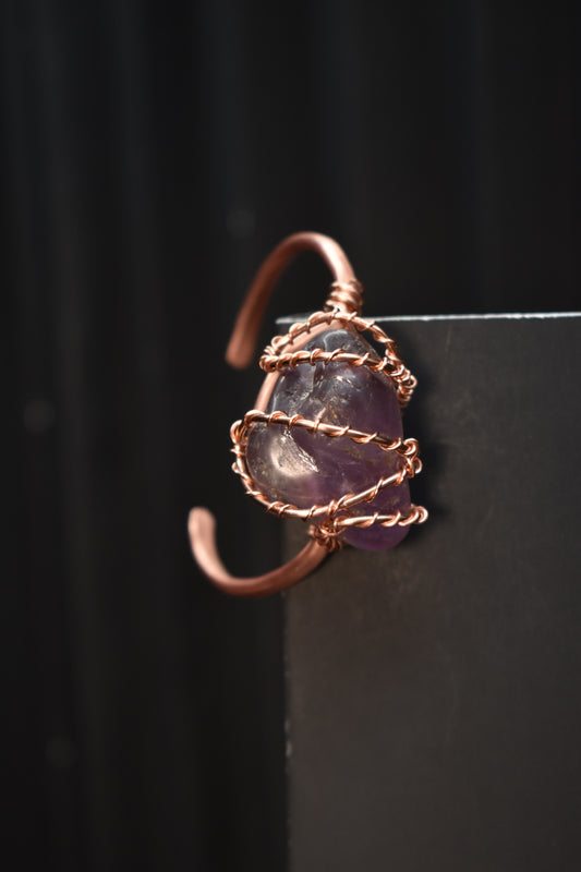 Amethyst - The Orbit Current: Copper Bangle