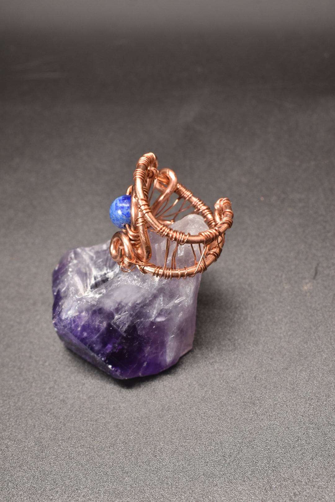 Lapis Lazuli Lyra — Copper Ring - KOSMIK COLLECTIONS